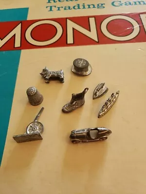 Vintage  Monopoly Replacement Pieces Tokens - 8 Pieces - 1961 • $9.99