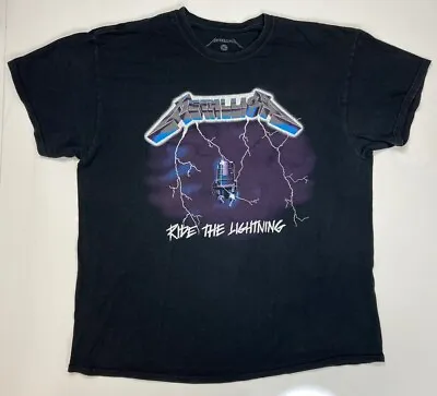 Metallica Ride The Lightning Graphic T-shirt Men XL Black Band Music • $14.95