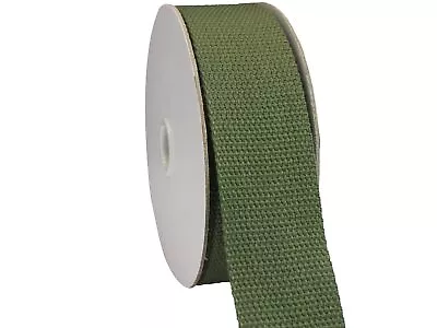 1 1/2 Inch 30ft Olive Green Heavy Cotton Webbing Strap Wide Flat Weave Webbin... • $21.21