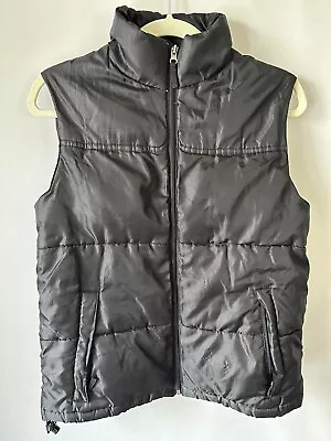 Steve Barry's Double Down Winter Goose Down Puffer Vest Mens L Black Sleeveless • $9.99