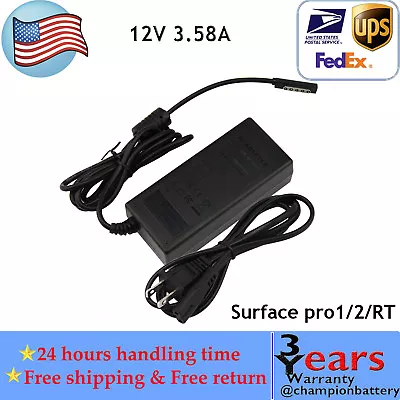 12V 3.58A Charger For Microsoft Surface Pro 1 2 Power Adapter Windows 8 / 10 • $12.49