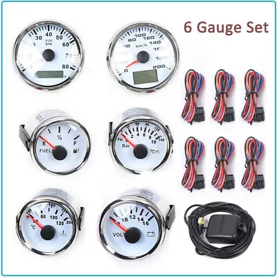 6 Gauge Set GPS Speedometer Tachometer Waterproof For Car Marine Boat Truck • $123.49