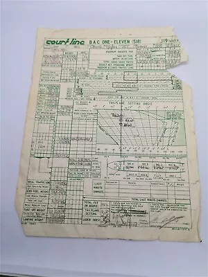 COURT LINE BAC 111 G-AXMG LOADSHEET LTN-NCL Newspaper Flight VINTAGE ORIGINAL  • £25