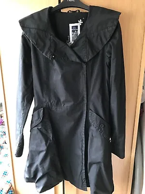 Hooch Vintage Black Coat Size 10 Double Breasted Slight Puffball Style VGC • £4.99