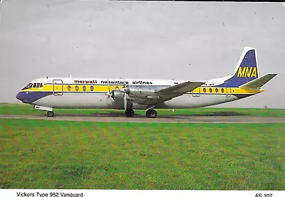 MERPATI NUSANTARA AIRLINES  VICKERS VANGUARD 952 Postcard Travel Flying • $3.95
