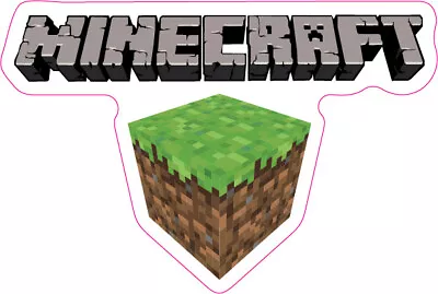 Minecraft Logo With Block Vinyl Bumper Sticker Window Decal Multiple Sizes • $4