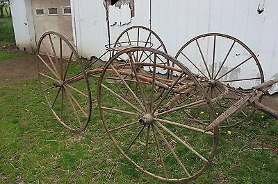 $1450 • Buy Horse Drawn Four Wheel Racing Buggy Wagon Carriage Sleigh Cart Antique