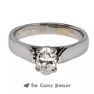 Oval Cut Diamond Engagement Ring .76ct VS2/G 14K White Gold • $2995