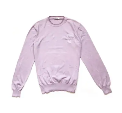 Versace Collection Half Medusa Knit Cotton Sweater Light Purple Men's L (50) • $89