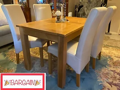 Cheadle 130cm Oak Extending Dining Room Table & 4 Cannes Chairs • £250