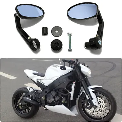 $25.98 • Buy Motorcycle 7/8  Handle Bar End Oval Rearview Mirrors For Honda Street Fighter US