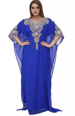 Dubai Kaftan Long Gown Moroccan Style Abaya Farasha Women Dress Maxi 4114 • $59