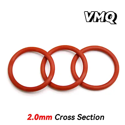 £26.75 • Buy 2.0mm Cross Section O-Rings VMQ Silicone Rubber Metric Food Grade 5mm-90mm OD