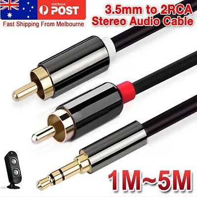 New 2RCA Male To Male Aux Audio Cable Cord 3.5mm Stereo Jack To Phono Speaker • $20.99