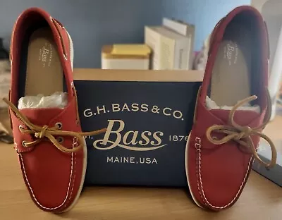 Women's G H Bass & Co Classic Red Boat Shoes Size 9.5 M (9 1/2) • $0.99
