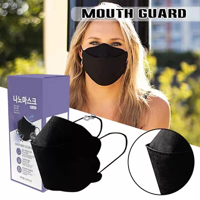 10/50/100PCS Boxed Korea KF94 BLACK Face Mask 4 Protective Layer Individual Pack • $10.31