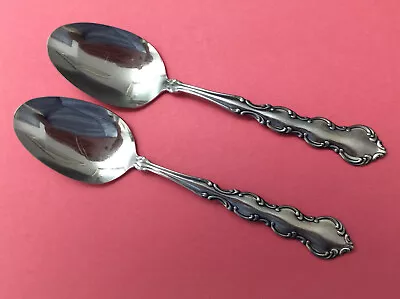2 Oneida Deluxe MOZART Stainless Solid Serving Spoons • $11.99