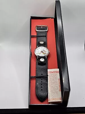 Vintage 1970's Bradley Mickey Mouse Fat Boy Pie Eye Watch 47 Runs Original Box • $99.99