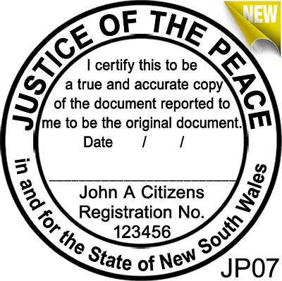 JP07 JUSTICE OF THE PEACE NSW Custom Flash Stamp Pre & Self Inking Refillable • $23.30