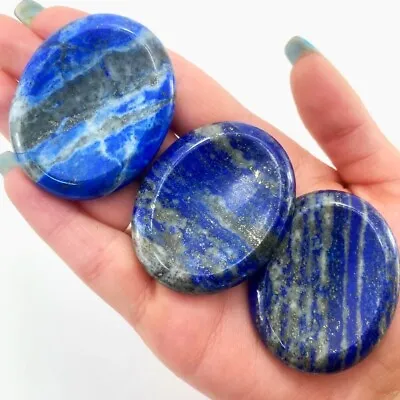 Lapis Lazuli Crystal Palm Worry Stone Stress Relief Smooth Polished Gemstone • $9.80