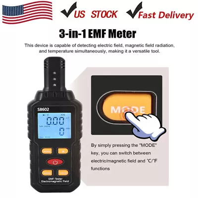 Electromagnetic Field Tester Digital Sensor Reader EMF Meter Radiation Detector • $24.89