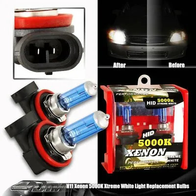 H11 Xenon Super White 5000K 100W High/Low/Fog Light Halogen Bulbs Universal 5 • $8.99