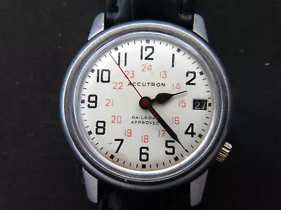 VTGE ACCUTRON RAILROAD APPROVED PATENTED 24 HOURS   MEN WATCH.  WORKING. 1970s • $129