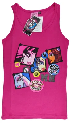 £1.99 • Buy Girls Monster High Tank Vest Summer Dress Top Shirt Plum White Beach Holiday