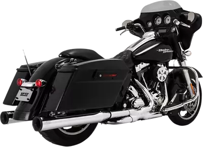 Vance & Hines 4  Eliminator 400 Slip-On Mufflers Chrome W/Black End Caps 16706 • $504.92