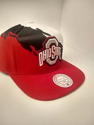 Ohio State Buckeyes Mitchell & Ness Paintbrush Snapback Hat Red/Black • $24.99
