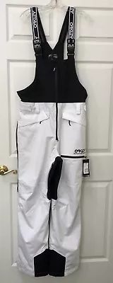 Oakley Men's Large TNP Shell Bib Pants White/Black Thermonuclear RN 96548 • $79