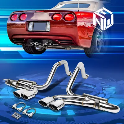 $343.95 • Buy For 97-04 Corvette C5/Z06 Quad 4.25  Muffler Oval Tip Catback Axle Back Exhaust