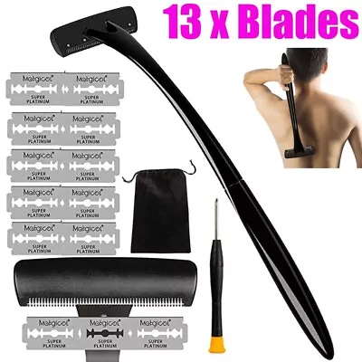 Men Back Razor Shaver Groomer Full Body Leg Hair Removal Trimmer Set Long Handle • $12.51