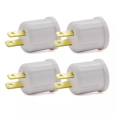 Outlet Socket Adapter Plug-In Light Socket Convert Light Bulb 2-Prong  (4-Pack) • $11.99