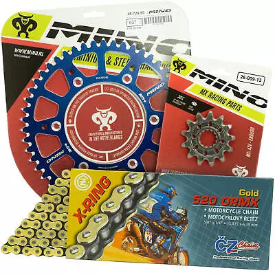 Gas Gas EC250F 2021 - 2022 Mino 15T/50T Gold X-Ring CZ Chain & Blue Alloy Sprock • $259.95