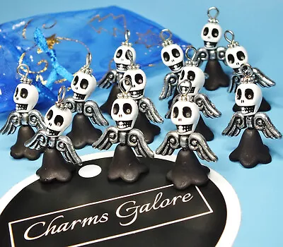 £19.50 • Buy 12 - 50 Spooky Halloween Skull Angels - Handmade Charms, Plain, Clasp Or Lanyard