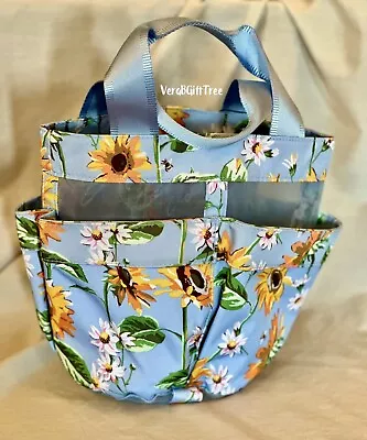 Vera Bradley Shower Caddy SUNFLOWER SKY BLUE Bath Travel Cosmetic NWT New RARE • $34