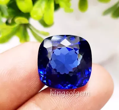 32 Ct Blue Sapphire Color Cushion Loose Gemstone Very Nice Quality Cornflower • $16.59