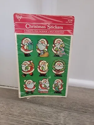 $6.99 • Buy Vintage Stickers Christmas Hallmark Ambassador 4 Sheets Sealed 1985 Santa Claus