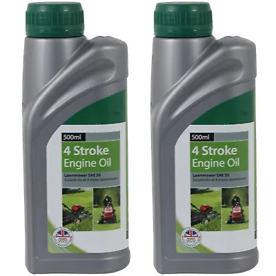 4 Stroke SAE 30 Engine Oil For Lawnmower Chainsaw Brushcutter 500ml X 2 Bottles • £14.99
