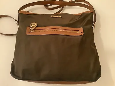 Michael Kors Kempton Women's Shoulder Bag Large Tote Brown Nylon Leather • $16