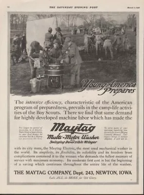 1918 Maytag Wringer Wash Machine Boy Scout Camp Newton Iowa Jamboree Ad 9570 • $21.95