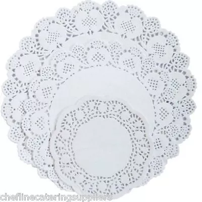 250pk  Round Paper Lace Doyleys Doilies Catering Party Wedding Crafting Coasters • £10.95