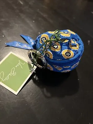 Vera Bradley Tiny Traveler Key Chain Riviera Blue Change Purse NWT • $24.97