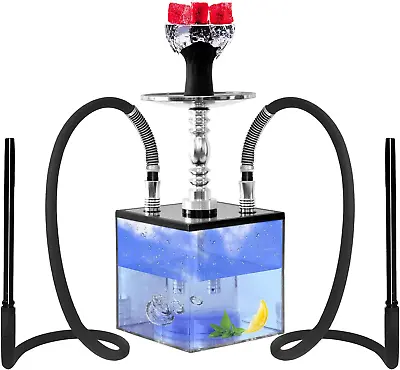 Hookah Set Hookahs 2 Hose  Modern Cube Acrylic Hookah With Silicone Hookah Bowl  • $58.61