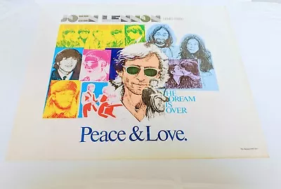 VTG JOHN LENNON The Dream Is Over Peace And Love 1940-1980 Poster Sacramento Bee • $24.99