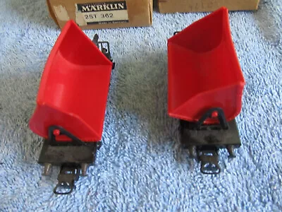 1950's Lot Of Two MARKLIN HO Train Red  # 362 TIPPING  COAL CARS In BOX! • $28.99
