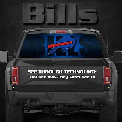 Buffalo Bills Truck Rear Window Tint Graphic Decal Wrap Back Pickup See Through  • $69.95