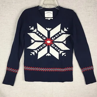 $24.95 • Buy Cambridge Dry Goods Snowflake Nordic Sweater Women's Size S Small Navy Wool