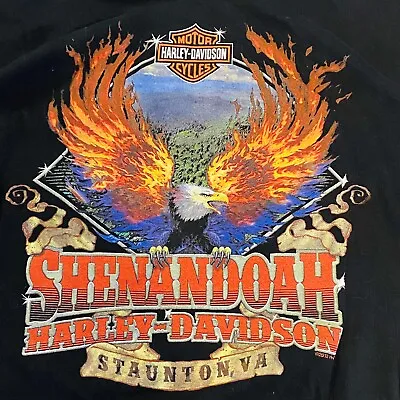 Harley Davidson Mens Large Shenandoah Screaming Eagle /Pinup Girl Long Slv Shirt • $52